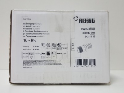 366049-001 Переходник с наружной резьбой Rehau Rautitan RX 16 x 1/2" Н