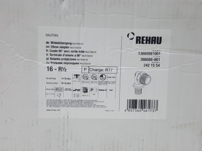 Колено Rehau Rautitan RX 16 x 1/2" Н купить Киев