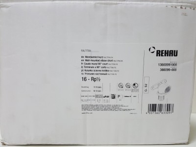 366099-001 Колено настенное с внутренней резьбой Rehau Rautitan RX 16 x 1/2" В