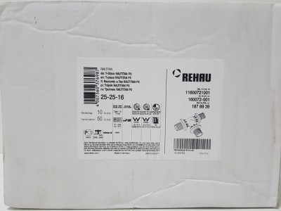 160072-001 Тройник промежуточный Rehau Rautitan PX 25 x 25 x 16